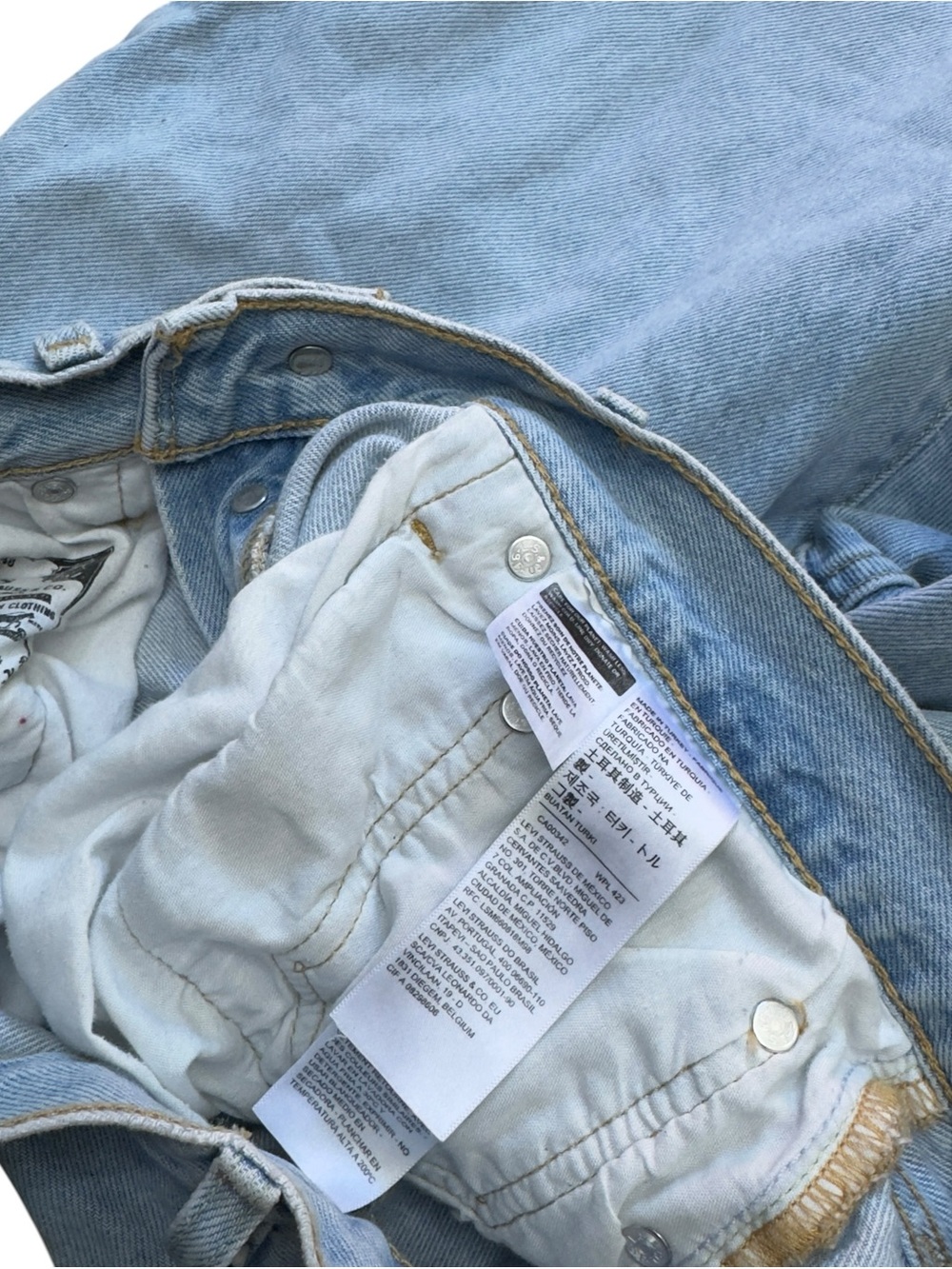 Levis Premium 501 Big E Cropped Jeans Womens 30 Light Wash Straight Leg Denim - Picture 10 of 15